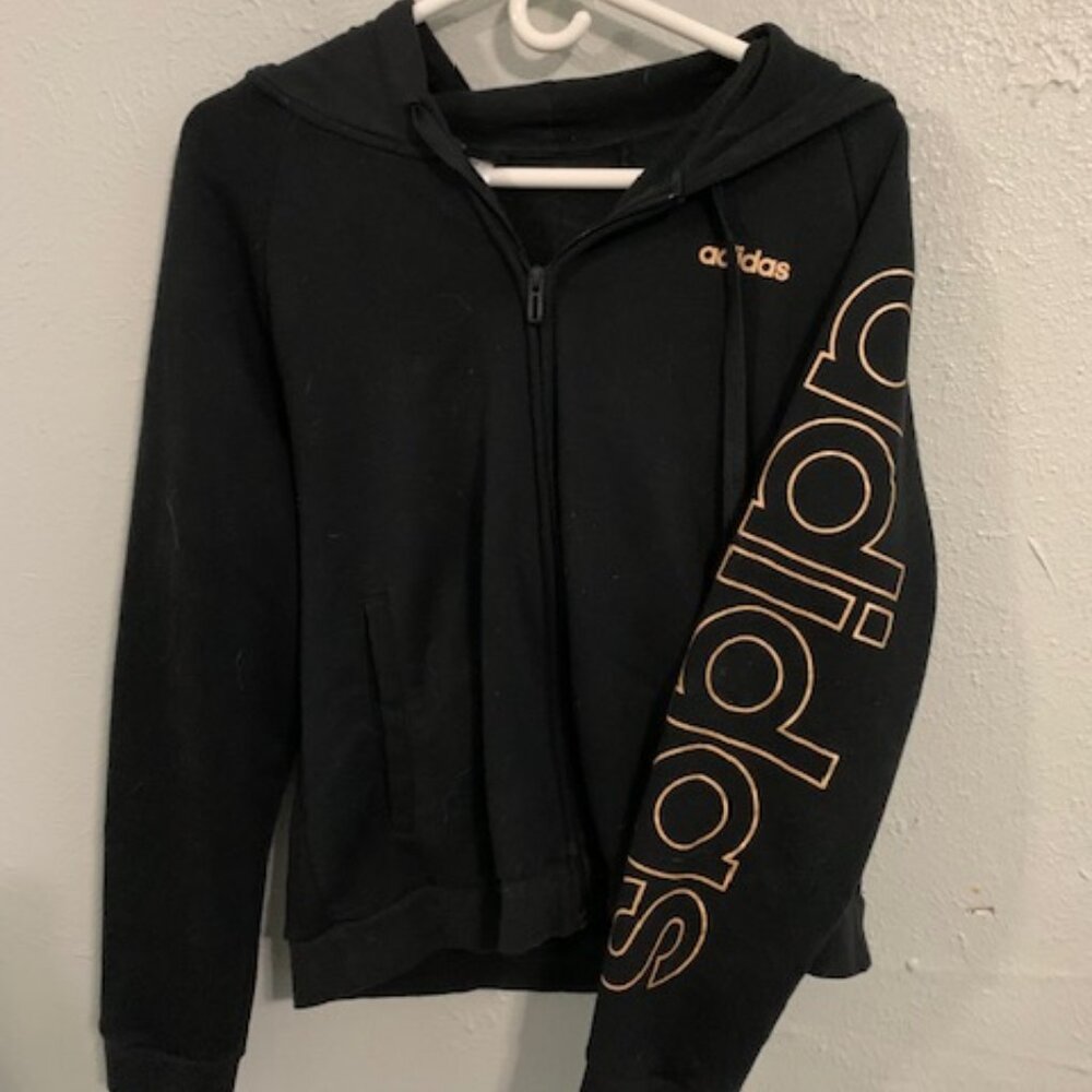 Black and White Adidas Hoodie